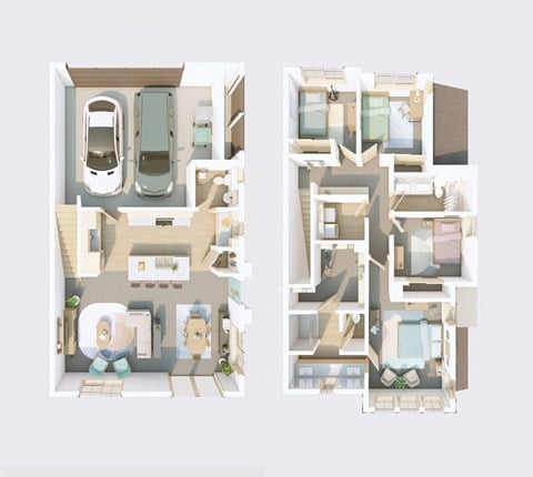Floor plan for 4 beds, 2.5 baths, 1764 sqft